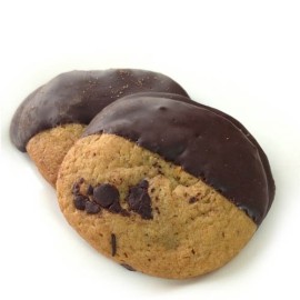 chocolate dipped cookie by purple oven
